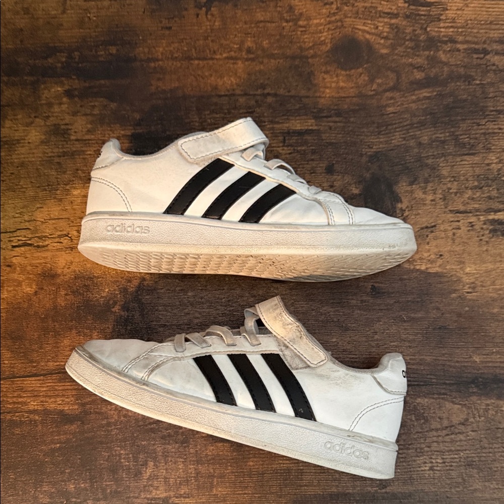 Adidas Classic White and Black Shoes used